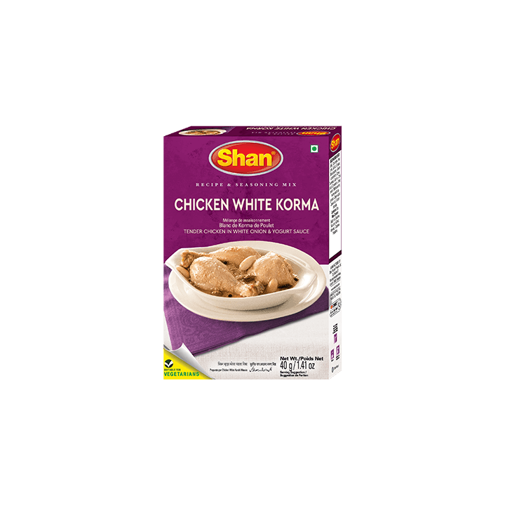Shan Chicken White Korma Masala. For creamy and mild white chicken curry.