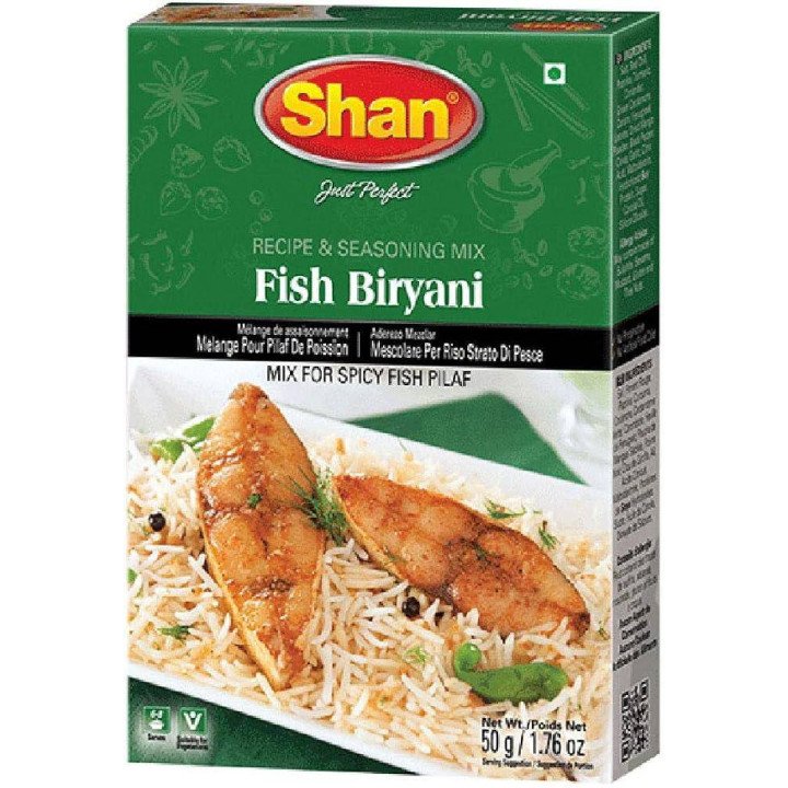 Shan Fish Biryani Masala. Special spice mix for seafood rice dishes.
