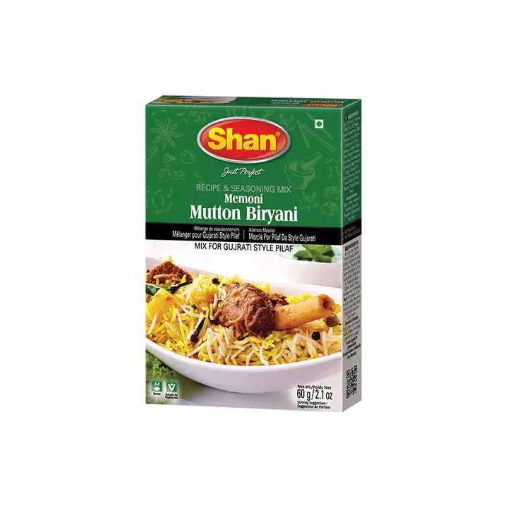 Shan Mutton Biryani Masala. Rich spices for goat or lamb biryani.