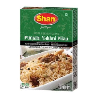 Shan Punjabi Yakhni Pilau Masala. For aromatic and mild meat pilau.