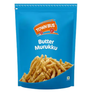 Town Bus Butter Murukku. Rich and buttery savoury rice sticks.