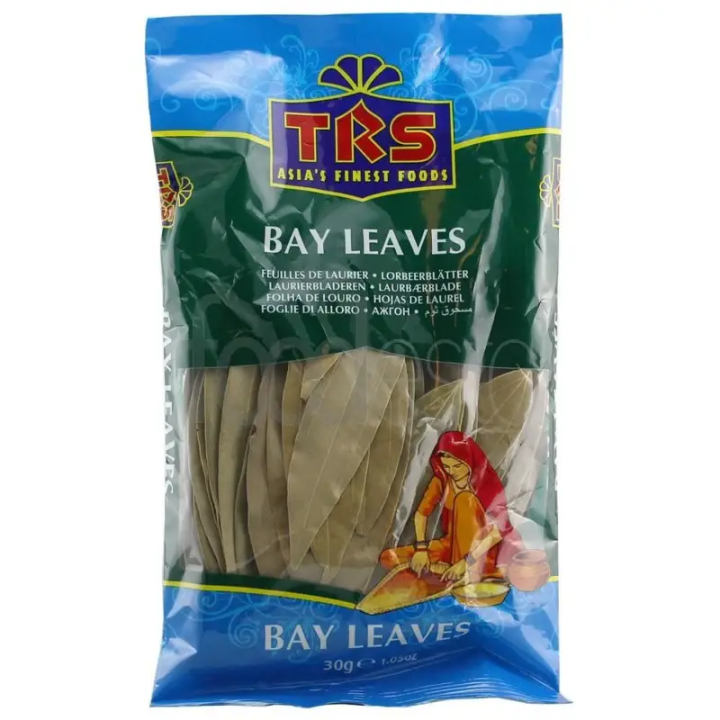 TRS Bay Leaves. Whole aromatic leaves for authentic Indian cooking.