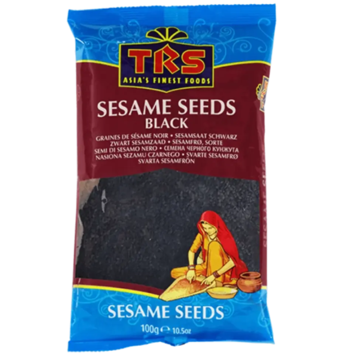 TRS Black Sesame Seeds. Rich and nutty unhulled seeds for baking.