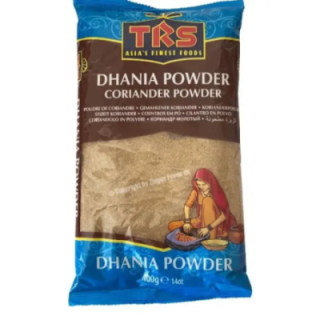 TRS Dhania Powder. Essential ground coriander for thickening curries.