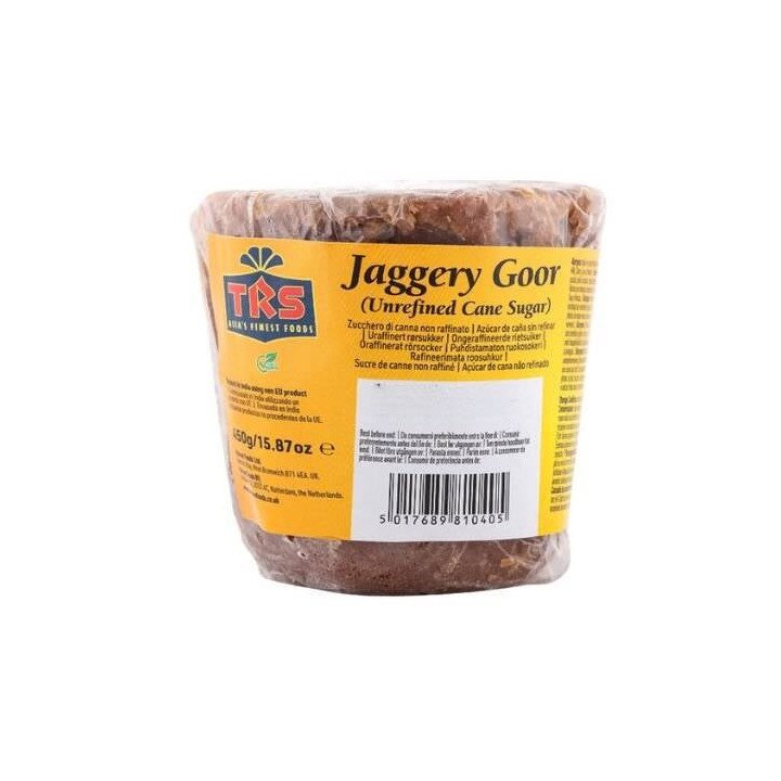 TRS Jaggery Goor. Traditional unrefined sugar for authentic sweets.