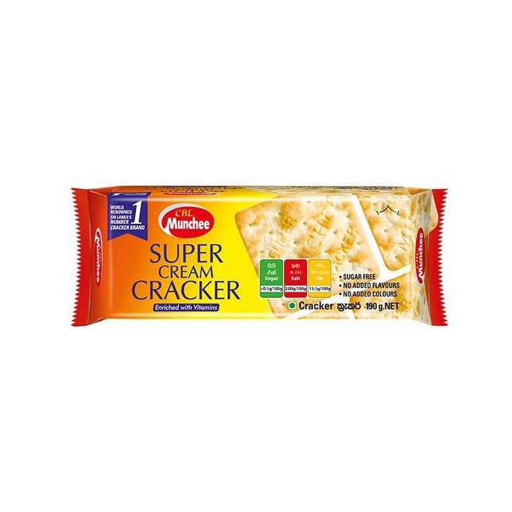 CBL Munchee Super Cream Cracker. The ultimate crispy and light snack for tea time.