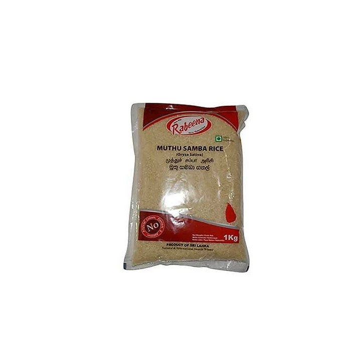 Rabeena Muthu Samba Rice. High-quality pearl grain rice for a delicious