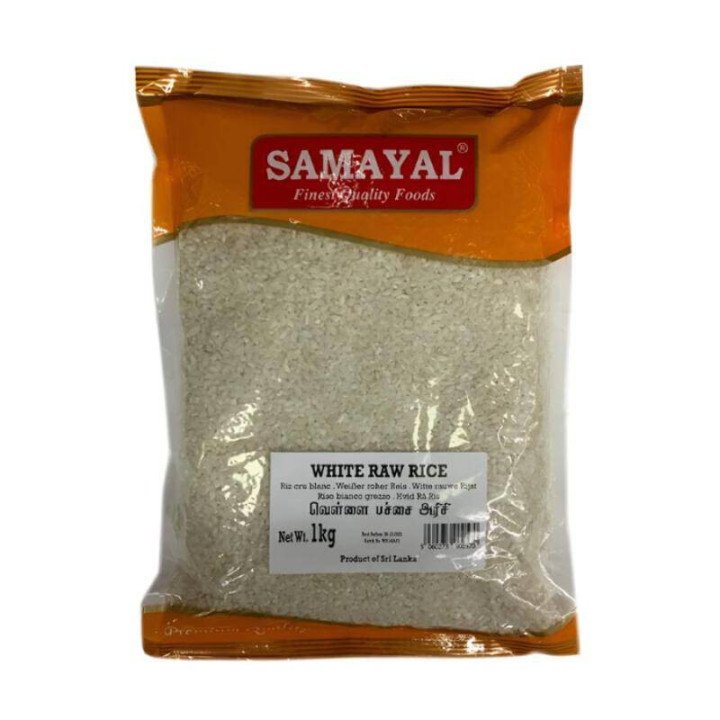 Samayal White Raw Rice. Soft and fluffy premium rice for your daily meals.