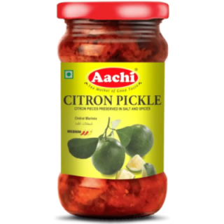 Traditional Aachi Citron Pickle. A digestive aid with a unique bitter-sour taste. Buy authentic Indian pickles.