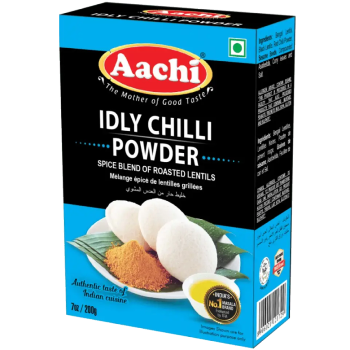 Spicy Aachi Idly Chilli Powder. The classic side dish for Idli and Dosa. Just add oil or ghee.