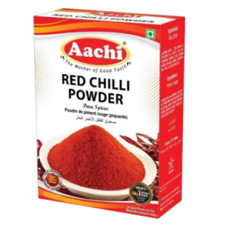High-quality Aachi Red Chilli Powder. Add heat and color to your dishes. Pure Indian spices.