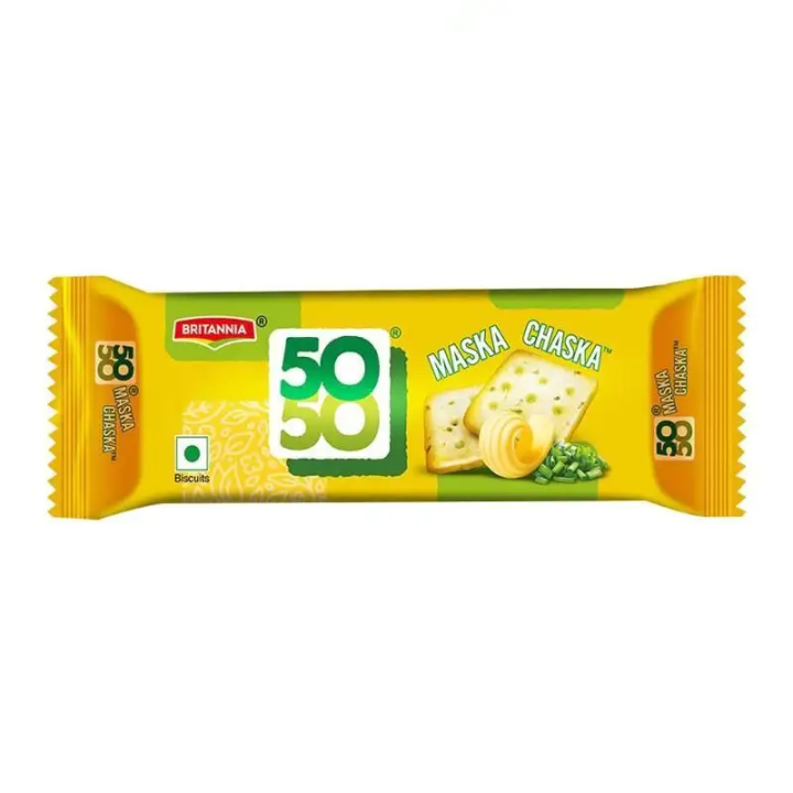 Britannia 50 50 Maska Chaska. Delicious sweet and salty butter crackers with herbs.