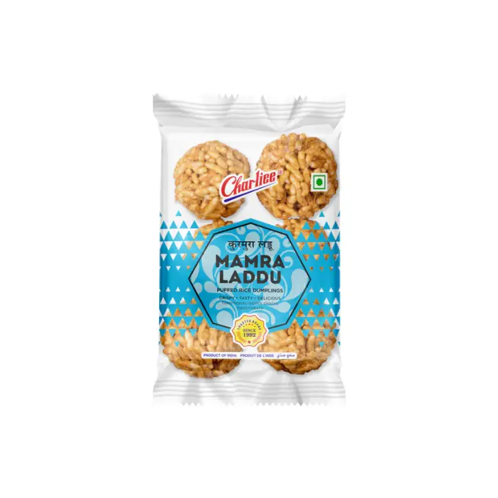 Charliee Mamra Laddu. Crunchy puffed rice balls with jaggery. A traditional healthy treat.