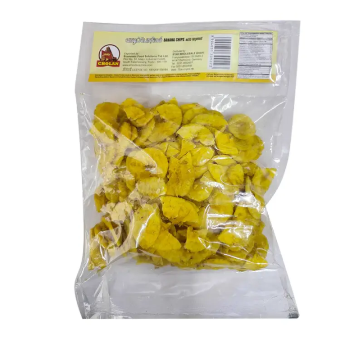 Authentic Cholan Banana Chips. Crispy and salty plantain chips fried to perfection.