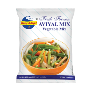 Cook authentic Aviyal easily with Daily Delight Vegetable Mix. Freshly frozen cut vegetables.
