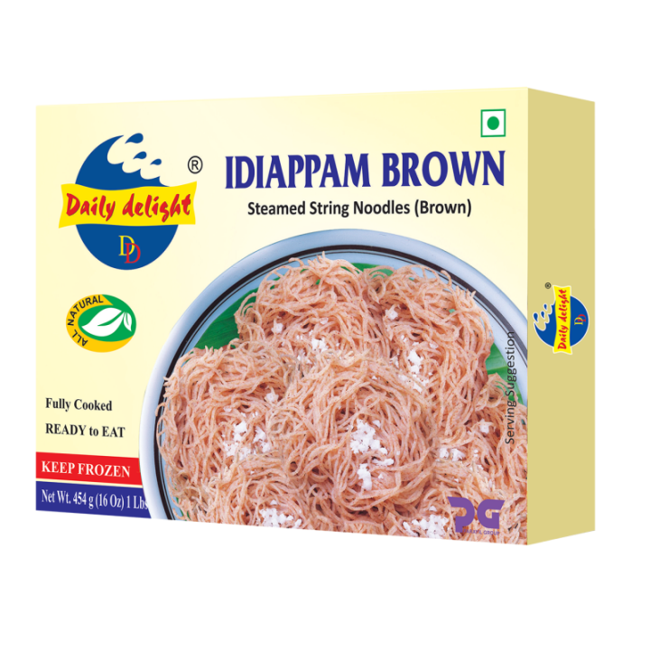 Daily Delight Brown Idiappam. Healthy red rice string hoppers. Nutritious breakfast option.