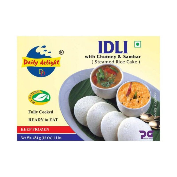 Daily Delight Idli. Soft and fluffy authentic rice cakes. Microwaveable and ready in minutes.