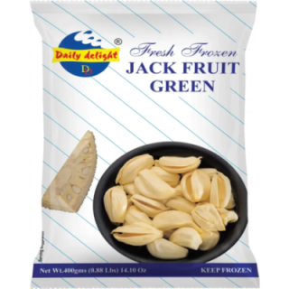 Daily Delight Green Jack Fruit. Tender raw jackfruit for curries. excellent vegan meat substitute.