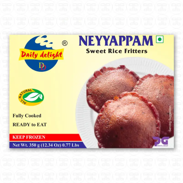 Daily Delight Neyyappam. Authentic Kerala rice and jaggery fritters. Just heat and eat.