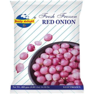 Daily Delight Red Onion. Peeled and frozen small onions. Essential for Sambar and curries.