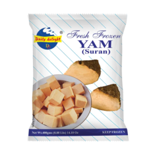 Daily Delight Yam. Freshly frozen Elephant Foot Yam cubes. Ready to cook.