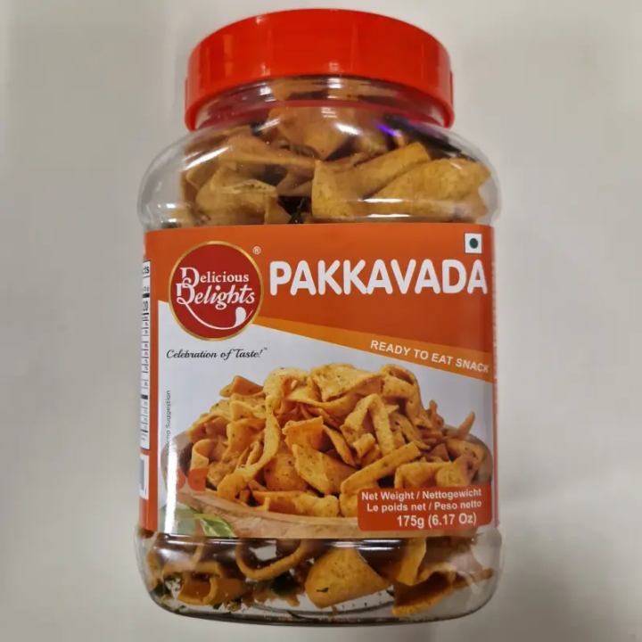Delicious Delight Pakkavada. Spicy and crunchy ribbon pakoda snack.