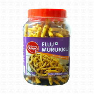 Delicious Delights Ellu Murukku. Savoury rice crackers with roasted sesame seeds.