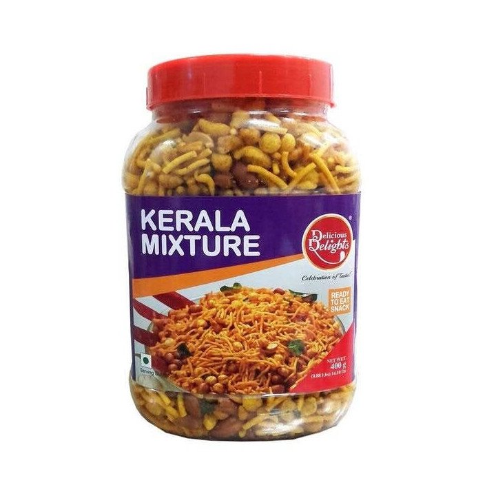 Delicious Delights Kerala Mixture. A spicy and crunchy South Indian trail mix.