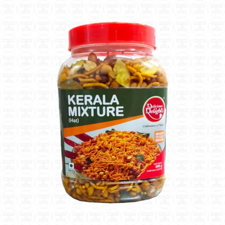 Delicious Delights Hot Kerala Mixture. Extra spicy snack mix for heat lovers.