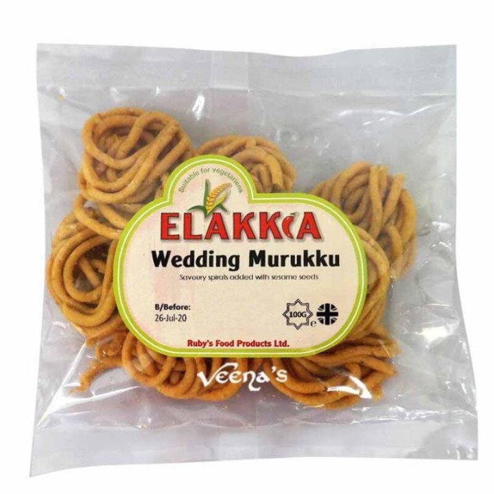 Elakkia Wedding Murukku. Traditional large crispy snack for special occasions.