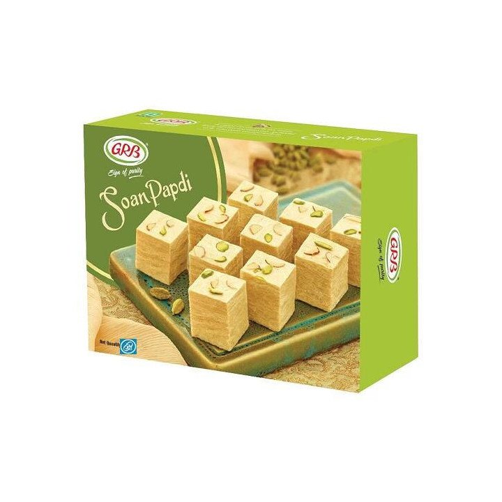 GRB Soan Papdi. Classic flaky Indian sweet with almonds and pistachios.