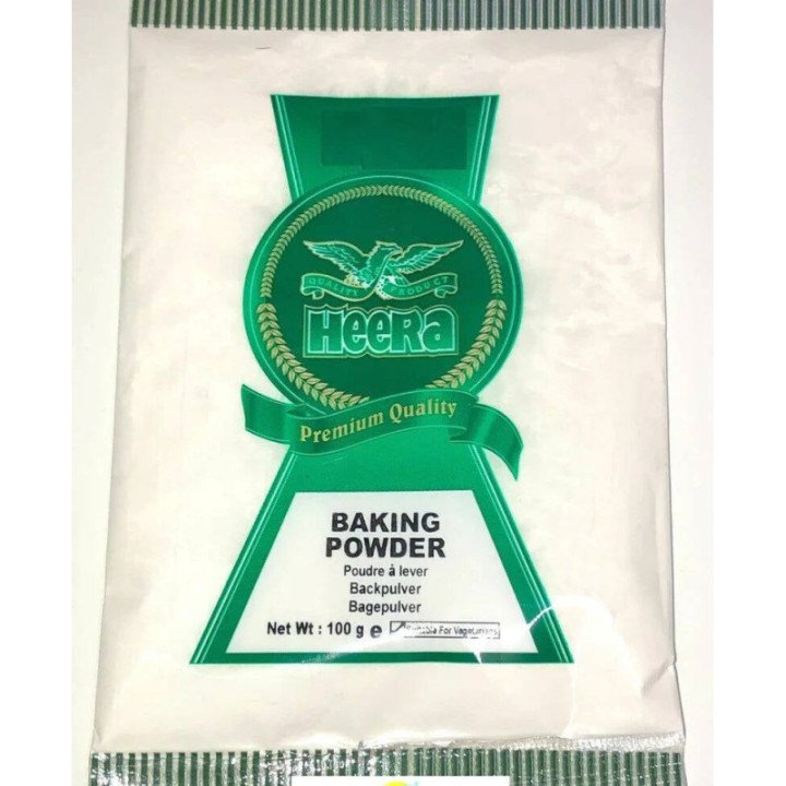 Heera Baking Powder. Essential leavening agent for fluffy cakes and breads.