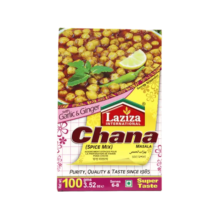 Laziza Chana Masala. Create delicious chickpea curry easily.
