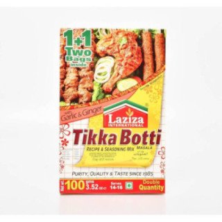 Laziza Tikka Botti Masala. For perfectly spiced BBQ meat cubes.