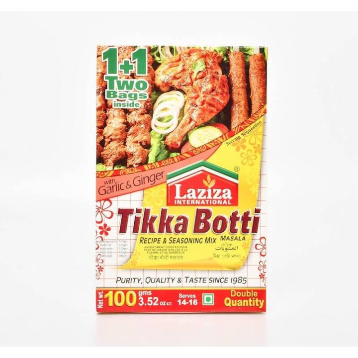 Laziza Tikka Botti Masala. For perfectly spiced BBQ meat cubes.