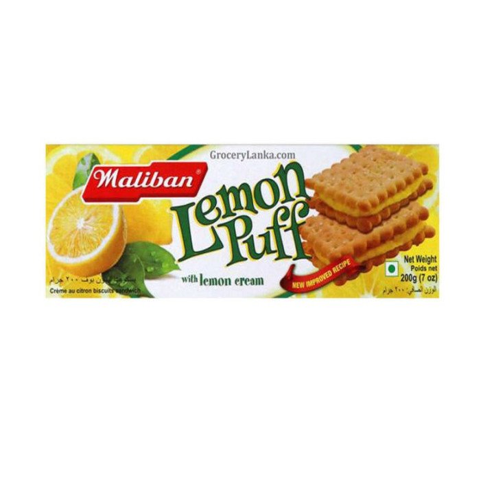 Maliban Lemon Puff. Flaky pastry with tangy lemon cream. A classic treat.
