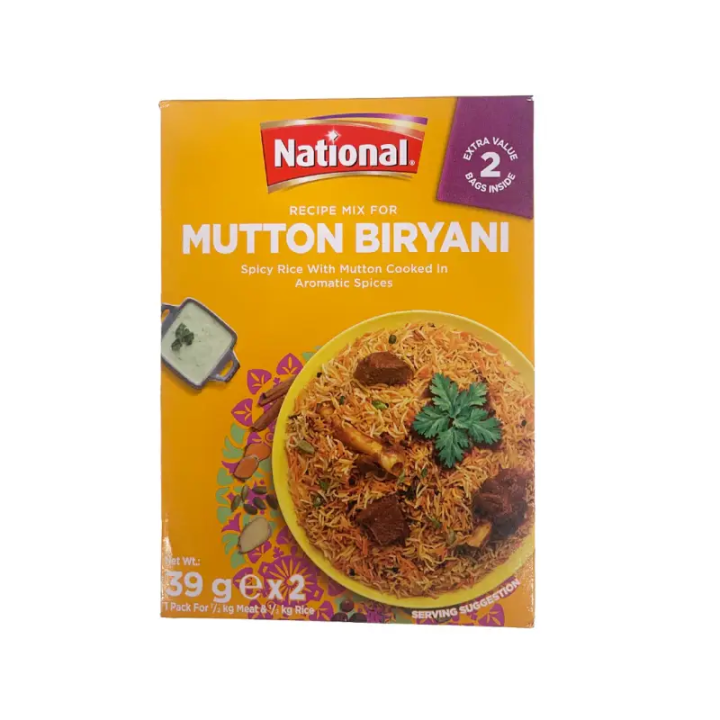 National Mutton Biryani Masala. Perfect for rich goat or lamb biryani.