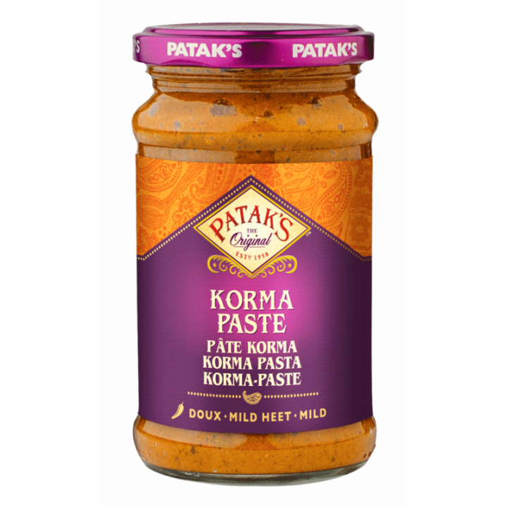Pataks Korma Paste. Easy base for a delicious and creamy coconut Korma curry.
